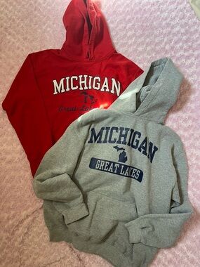 2 pairs of Gildan Heavy Blend Hooded Sweatshirt - Gray and red